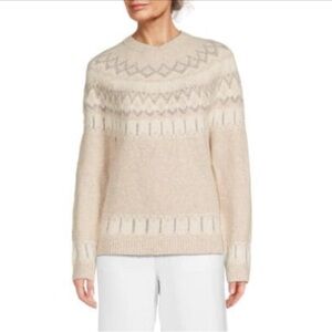 NWT DKNY Fair Isle Sweater in cream colors (M)